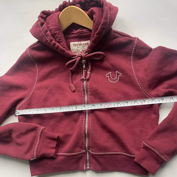 new True Religion Red Hoodie sweater cropped - Picture 5 of 9